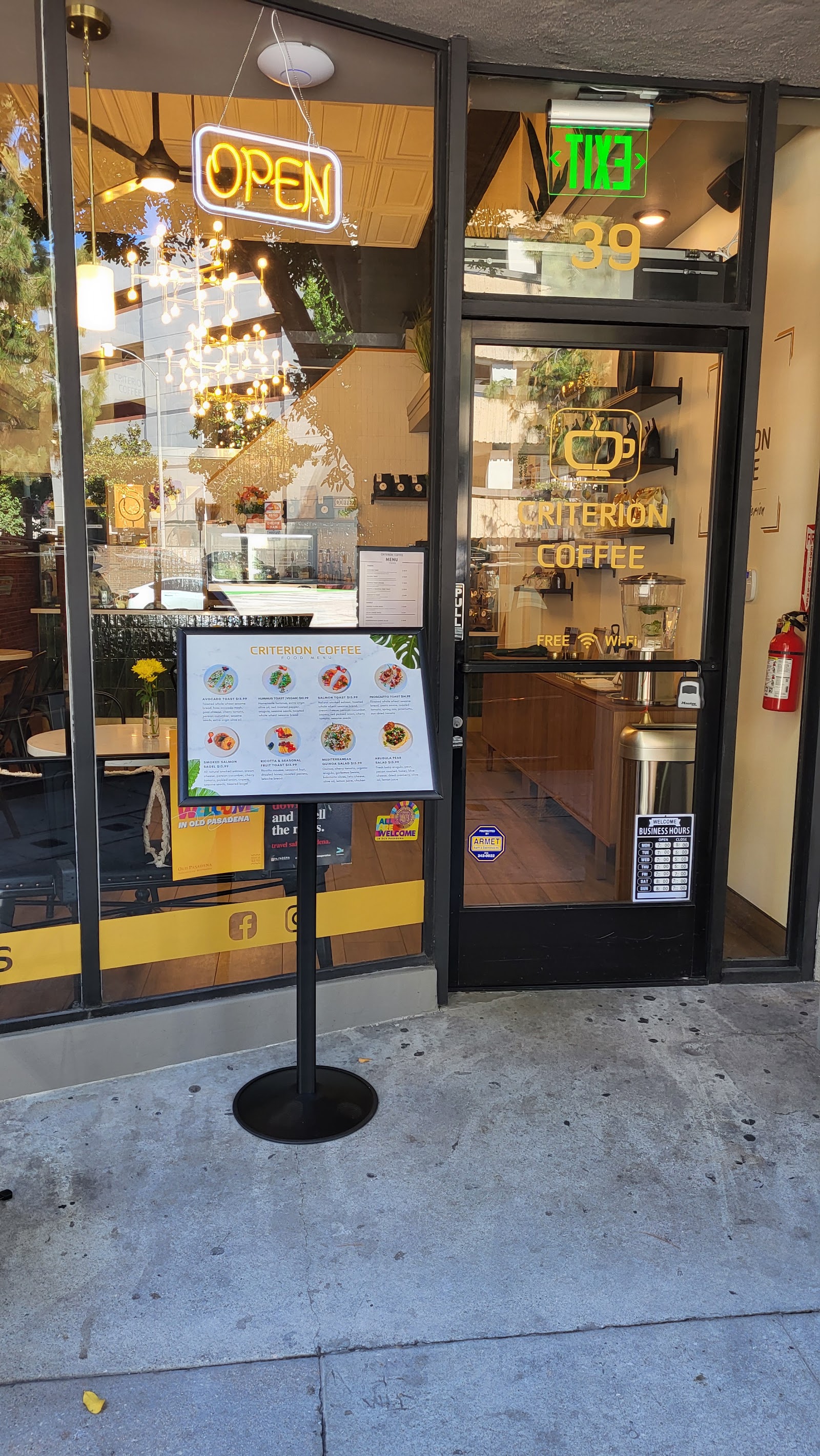 Criterion coffee in Pasadena, CA